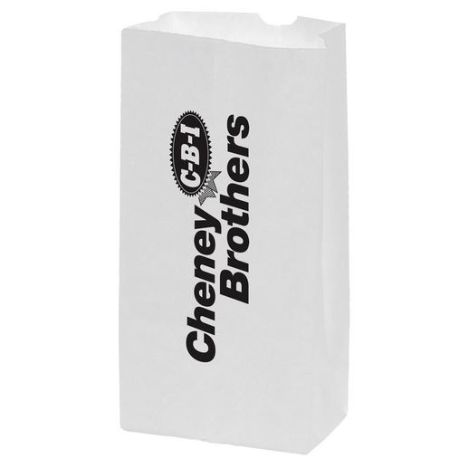 Custom Printed White Kraft Paper Popcorn Bag (Size 4 Lb.) - Flexo Ink - 6G4W-FI